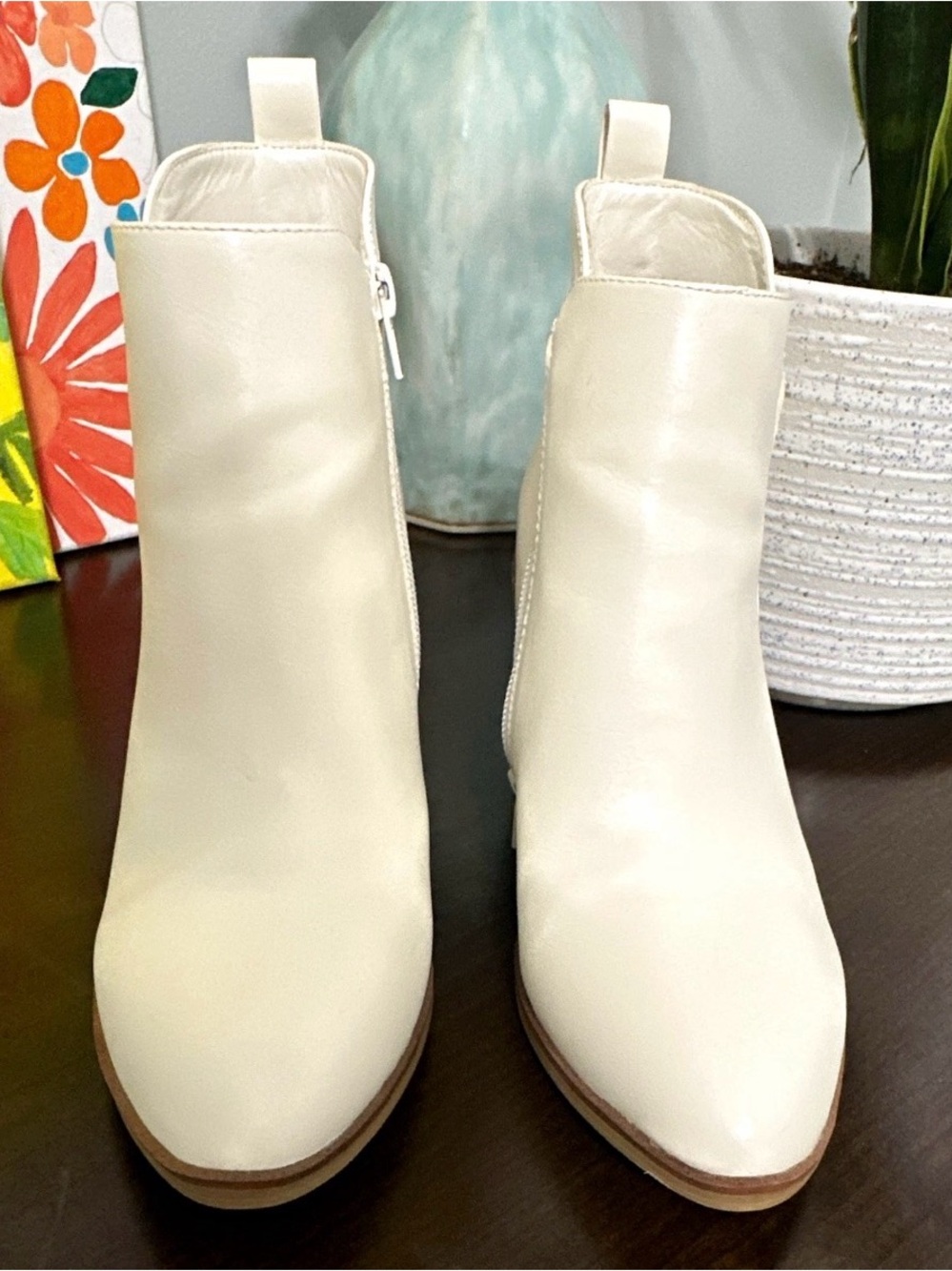 MIA Women’s Cream Ivory Western Ankle Boots Block Heel Size 7.5 never worn